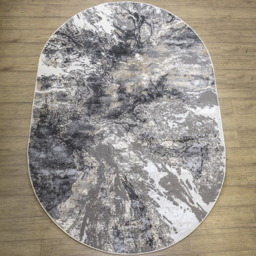 КОВРЫ ДИЗАЙН KN43A ЦВЕТ SHRNIK DARK GRAY Rich овал