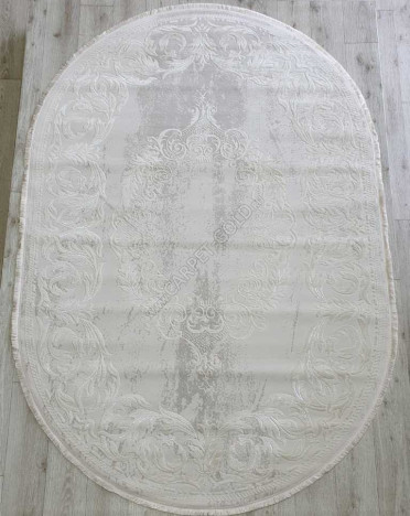 Ковер турецкий 36567A Amatis Lux (Акрил, кремовый) овальный