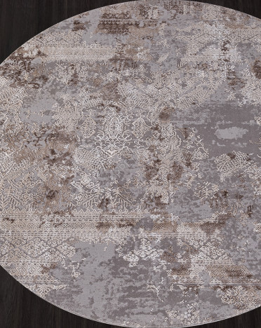 Ковер турецкий 03851C ARMINA круглый (Хит-сет, серый)